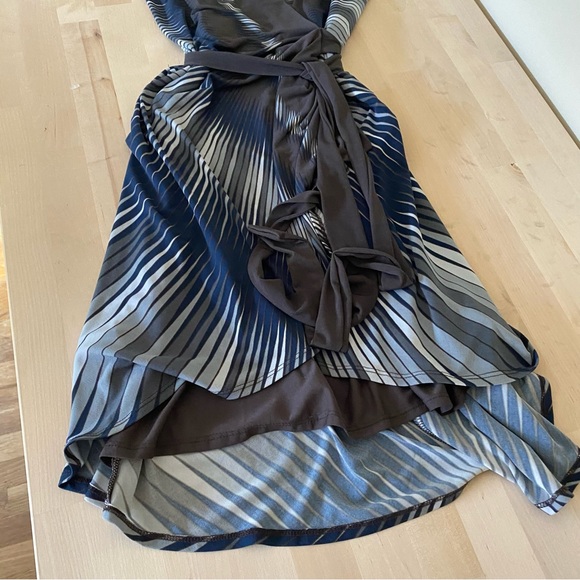 Black and Blue maxandcleo faux wraparound, sleeveless dress - Size Small - Picture 6 of 9